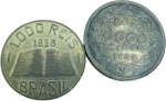 Brasil - 1.000 RÉIS 1938 e 2.000 RÉIS 1939 - SOBERBAS ++