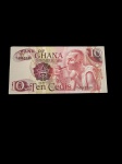 Ghana - Cédula de 10 CEDIS de 1977 - FLOR ESTAMPA