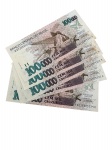 Brasil - 100.000 CRUZEIROS SÉIRE A6226  A - FLOR ESTAMPA - 5 CEDULAS SEQUENCIAIS 