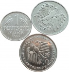 Alemanha - 5 , 2 E 1 DEUTSCHE MARK 1975D,1990F E 1990