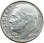 USA - ONE DIME 1964d - PRATA 0,900