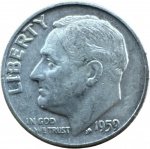 USA - ONE DIME 1959D - PRATA 0,900