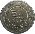 Brasil - 50 RÉIS de 1925 - CUPRO NIQUEL- SOBERBA