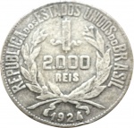 Brasil - 2.000 RÉIS DE 1924 - PRATA - MOÇINHA