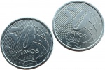 Brasil - 50 Centavos de 2009 - ORDEM E PROGRESSO uma escrita normal e outra escrita invertida na BORDA