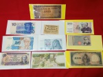 LOTE CONTENDO 10 CÉDULAS DE PAÍSES DIVERSOS.