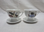 Par de xícaras de colecionador em porcelana do Gin Hendrick's. Medindo 8,5cm x 7,5cm de altura.