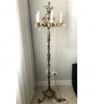 Luminária de chão em bronze maciço e cristais