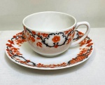 Xicara de Café em porcelana -  Alemã - FLORAL - Xicara 4 cm ; Pires 10 cm- (SA9)