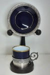 Xicara de Café em porcelana -  - SUPORTE DE PRATA - Xicara 4,5 cm ; Pires 8,5 cm- (SA25)