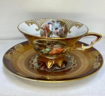 Xicara de Café em porcelana -  Alemã - MITTERTEICH BAVARIA - Xicara 6,5 cm ; Pires 15 cm- (SA56)