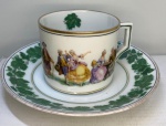 Xicara de Café em porcelana -  Russa - COMTE HARRACH ST. PETERSBOURG - Xicara 6 cm ; Pires 15 cm- (SA58)