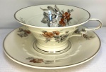 Xicara de Café em porcelana -  Alemã - ROSENTHAL GERMANY MEDELEINE - Xicara 6 cm ; Pires 15 cm- (SA64)