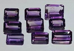Lote pedras preciosas Ametistas - Lapidação Retangular - 160,5 ct aprox.
