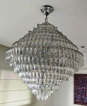 Magnífico lustre em cristal com pingentes geométricos .modelo  Startec G9 Bivolt Florença Belle 80 . Mede:100x 80 cm Aprox.