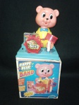 HAPPY BEAR BAND  URSO ROSA A BATERIA  TOCA MÚSICA  SEM USO  NO ESTADO - NÃO TESTADO - MEDIDAS DA CAIXA 20 X 18 X 15 CM