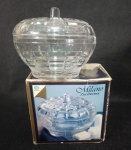 AÇUCAREIRO EM VIDRO GROSSO ITALIANO - MILANO - MEDINDO 11 X 11 CM - SEM USO.