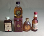 LOTE COM  04 BEBIDAS MINIATURAS - DIMPLE - GRAND MAENIER - BALLANTINES - AMARETTO DELL ORSO -NO ESTADO