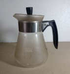 CAFETEIRA CAFEXTRA TEFAL DE VIDRO - TAMPA EM METAL- PEGA DE PLÁSTICO - MEDINDO 18 X 21 CM - NO ESTADO