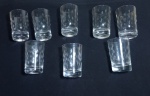 REPOSIÇÃO - LOTE COM 08 COPOS PARA SHOT - CRISTAL RICAMENTE LAPIDADO - MEDINDO 7 CM CADA