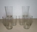 REPOSIÇÃO - LOTE CONTENDO 08 COPOS DE VIDRO - MEDINDO 10 CM CADA