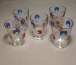 REPOSIÇÃO - LOTE COM 05 COPOS VINTAGE - MEDINDO 9 CM