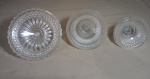 REPOSIÇÃO - 03 TAMPAS PARA BOMBONIERE - CRISTAL LAPIDADO - TAMANHOS DIVERSOS - NO ESTADO
