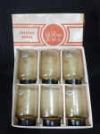 CONJUNTO COM 06 COPOS PARA ÁGUA / SUCO - EM VIDRO CISPER ÂMBAR - MEDINDO 12 CM CADA - SEM USO