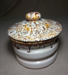 POTICHE COM TAMPA DE CERÂMICA - MEDINDO 16 X 20 CM - NO ESTADO