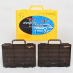 BRINQUEDOS, três (3) caixas vazias para acondicionar carrinhos miniatura da HOT WHEELS, sendo: 1 com capacidade para 24 peças e 2 com capacidade para 15 peças cada, sinais de uso, vide foto.