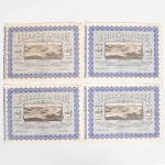 APÓLICES, quatro (4) Obrigações da Cidade do Rio de Janeiro, valor nominal 500 cruzeiros, juros de 5% ao ano acumulados, anos 60, Governo Carlos Lacerda, numeradas: 341689; 345782; 529578 e 529579, todas em muito bom estado de conservação, vide foto.