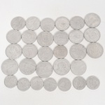 NUMISMÁTICA, aproximadamente trinta (+/-30) moedas em alumínio, padrão cruzeiro, todas soberbas, datas e valores variados, vide foto.