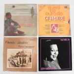 MÚSICA, quatro (4) LPs em vinil: Leny Andrade; Chorinhos Brasileiros; Caribe  Don Pepito; Nico Fidenco, todos aparentemente em bom estado, usados e sem garantia, vide foto.