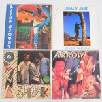 MÚSICA, quatro (4) LPs em vinil: Obina Shok; Dualy Jair  Semba Sambila (Luanda  Angola); Arrow; Alpha Blondy, todos aparentemente em bom estado, usados e sem garantia, vide foto.
