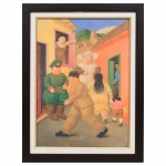 LITO, uma (1) colorida, baseada na obra de BOTERO (Fernando Botero, 1932, Medellín; 2023, Mônaco; artista figurativista colombiano, sua obra se caracteriza por figuras rotundas), medindo com moldura 32 x 41,5 cm, vide foto.