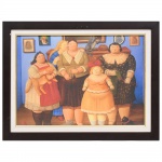 LITO, uma (1) colorida, baseada na obra de BOTERO (Fernando Botero, 1932, Medellín; 2023, Mônaco; artista figurativista colombiano, sua obra se caracteriza por figuras rotundas), medindo com moldura 41,5 x 32 cm, vide foto.