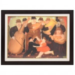 LITO, uma (1) colorida, baseada na obra de BOTERO (Fernando Botero, 1932, Medellín; 2023, Mônaco; artista figurativista colombiano, sua obra se caracteriza por figuras rotundas), medindo com moldura 41,5 x 32 cm, vide foto.