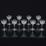 Nove taças em vidro translúcido