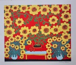 Antonio Poteiro, Girassóis, gravura, PE, 70x80cm, sem moldura. Edição Autorizada pelo filho do artista Sr. Valdir Batista de Sousa e impressa pela Arte Prints.