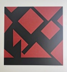 Judith Lauand, Composição Vermelha, gravura, tiragem 12/100, 50x50cm, sem moldura