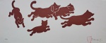 Fang, Gato Marrom, gravura, tiragem 12/50, 20x50cm, sem moldura