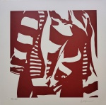 Kleber Ventura, Composição Marrom, gravura, tiragem 17/30, 50x50cm, sem moldura