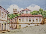 Joel Firmino do Amaral, Casa dos Contos, aquarela sobre papel, 31x41cm, sem moldura