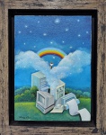 Henry Vitor, Paisagem, óleo sobre tela, 1982, 23x16cm, com moldura