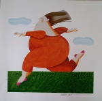 Gustavo Rosa, Série no Campo, gravura, tiragem PI 78/100, 60x60cm, Edição Póstuma, sem moldura, com certificado do Instituto.