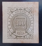 Prova papel cartão 100 reis cifra branca