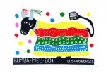 GUSTAVO BORGES - Xilogravura a cores denominada "BUMBA MEU BOI", assinada canto inferior direito. Medida 24X33cm. Sem moldura.