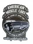 Placa de metal com relevos de Muscle Cars - Camaro. Medida 45x35cm.
