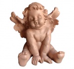 Grande e espetacular anjo estilo barroco para jardim em espessa resina de qualidade na côr de cerâmica. Pode ser usado no interior ou externamente em jardins. Medida 40x45cm.