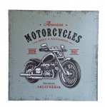 Quado decorativo retrô de moto em silk sobre tela. Medida 40x40cm.